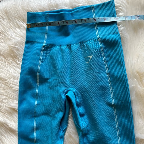 GYMSHARK Ultra Seamless High Waisted Neon Blue Leggings Size Small gym yoga - Picture 4 of 5